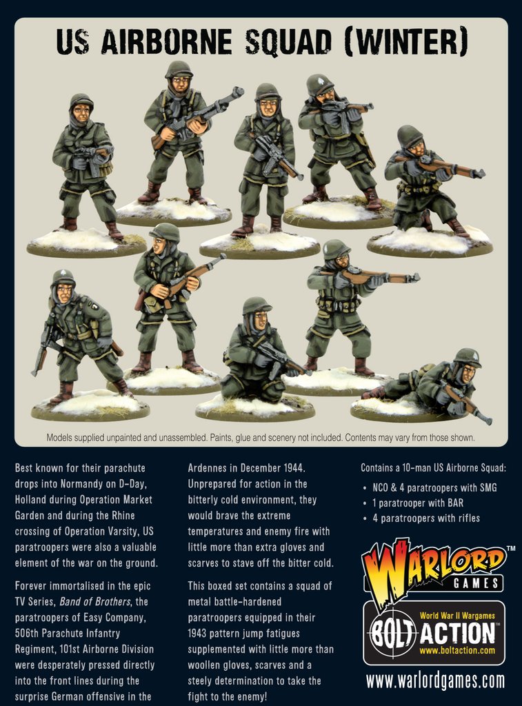 Metal Warlord games winter Bolt Action British/ infantry Section