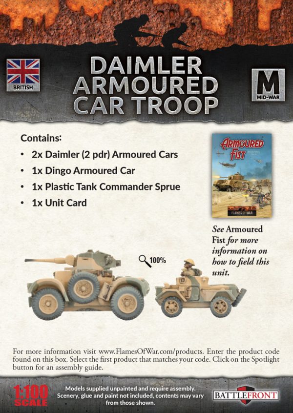 Battlefront - Flames of War WWII - British - Daimler Armoured Car Troop (BBX47) - Image 2