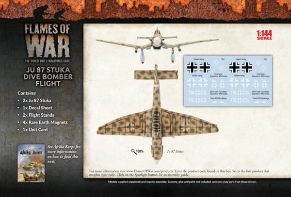 Battlefront Flames of War WWII - German  JU 87 Stuka Dive Bomber Flight (GBX103) - Image 2