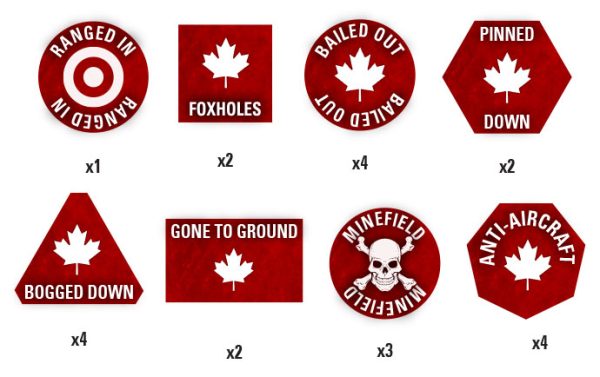 Team Yankee - World War III Miniatures Game - Canadian Token Set (TTK06)