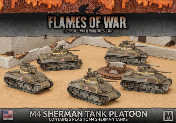 Battlefront - Flames of War WWII - US - M4 Sherman Tank Platoon (UBX55)