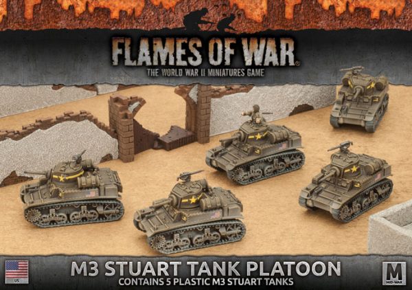 Battlefront - Flames of War WWII - US - M3 Stuart Tank Platoon (UBX56)