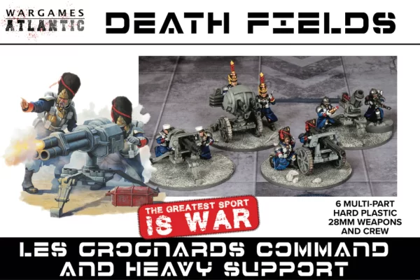 Wargames Atlantic - Death Fields - Les Grognards Command & Heavy Weapons - 6x Multi-Part Hard Plastic 28mm Weapons & Crew