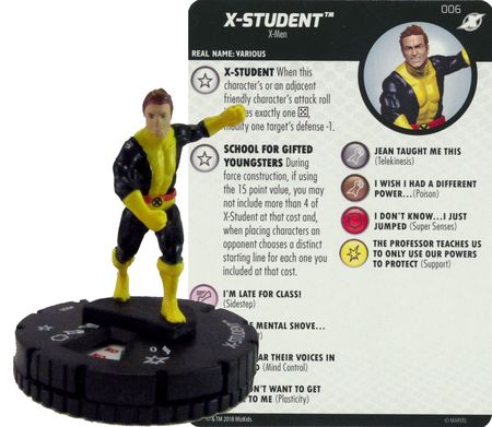 WizKids - Heroclix Singles - Marvel - Xavier's School - X-Student #6 Common (Miniature & Card)