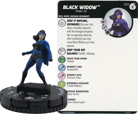 WizKids - Heroclix Singles - Marvel - Avengers Infinity - Fast Forces - Black Widow #3 Fixed Rarity (Miniature & Card)