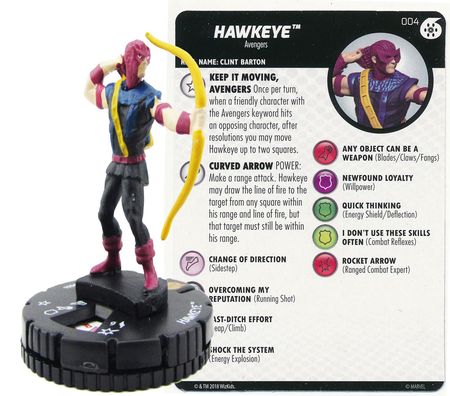 WizKids - Heroclix Singles - Marvel - Avengers Infinity - Hawkeye #4 Common (Miniature & Card)
