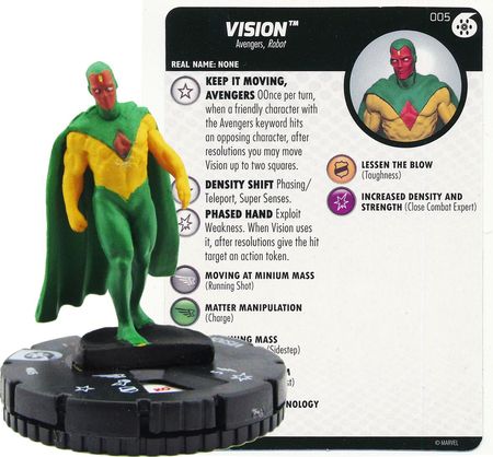 WizKids - Heroclix Singles - Marvel - Avengers Infinity - Fast Forces - Vision #5 Fixed Rarity (Miniature & Card)