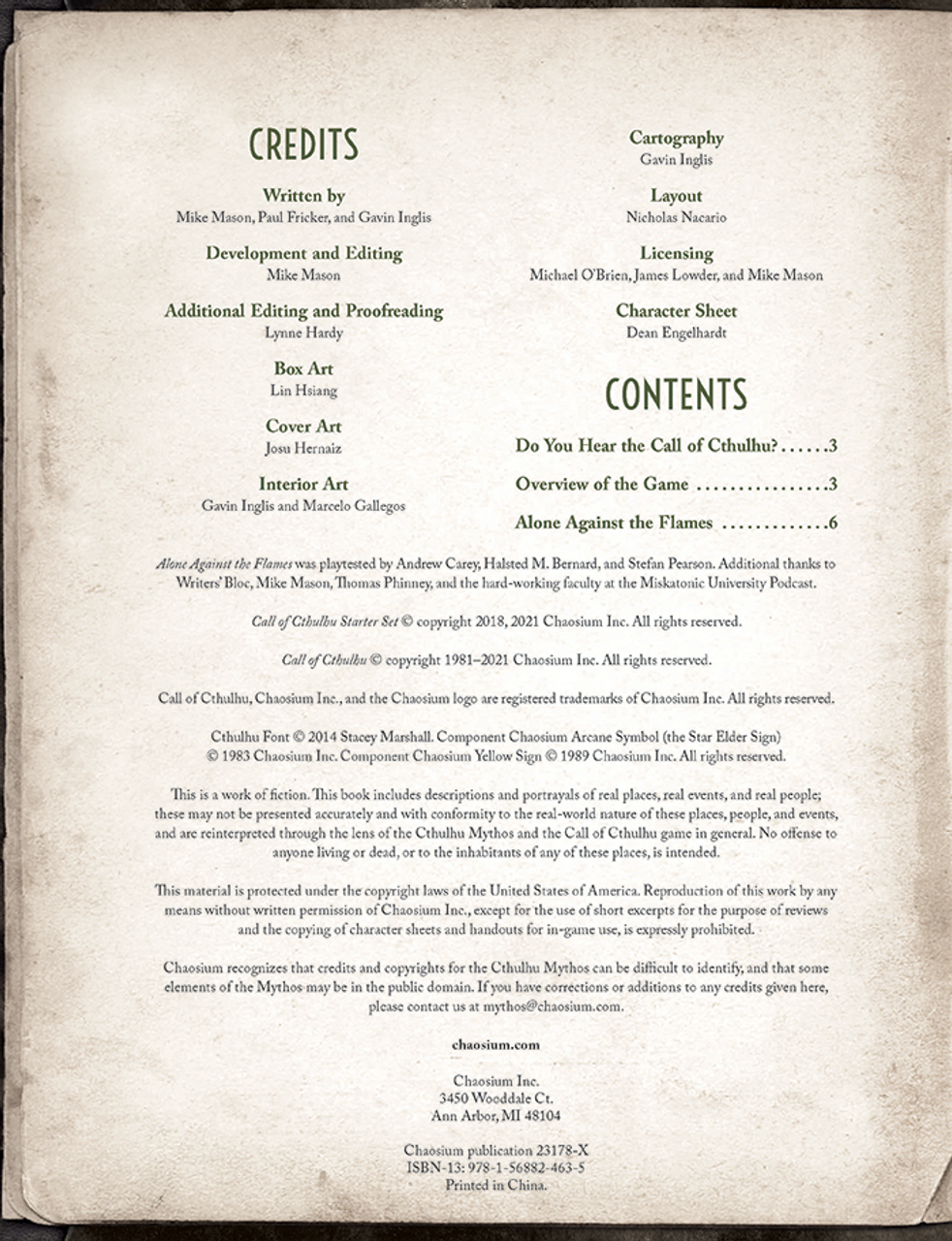 Chaosium - Call Of Cthulu Starter Set - 7th Edition - Image 3