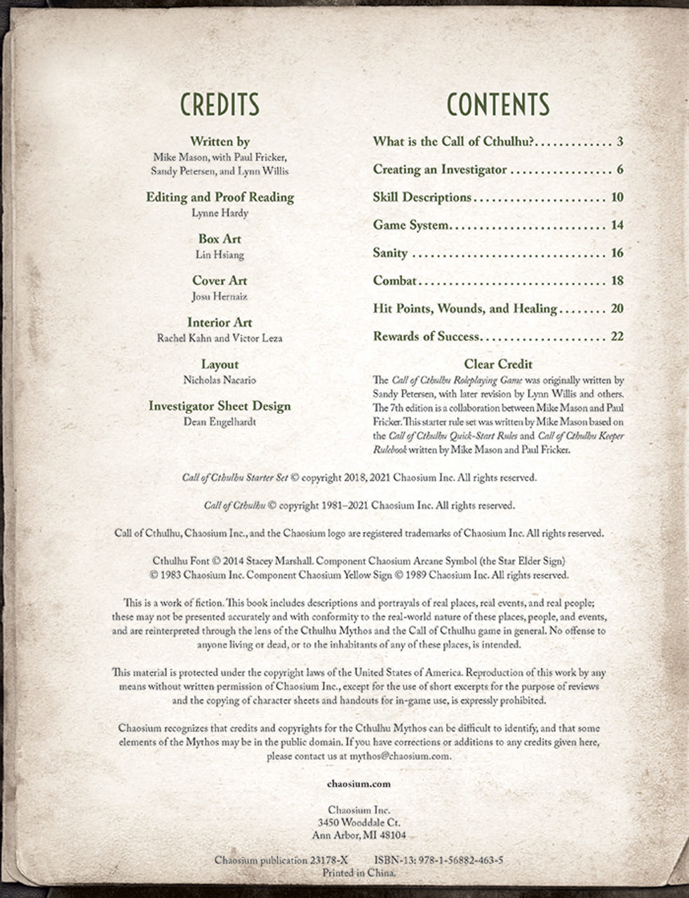 Chaosium - Call Of Cthulu Starter Set - 7th Edition - Image 7