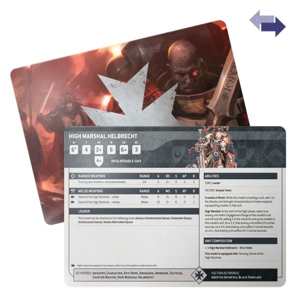 Games Workshop - Warhammer 40,000 - Datasheet Cards - Black Templar - Image 3