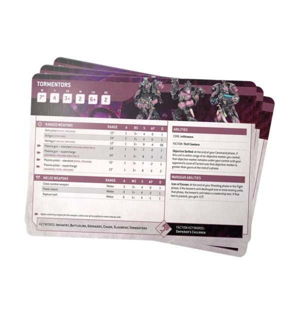 Games Workshop - Warhammer 40,000 - Datasheet Cards - Emperors Children - Image 3