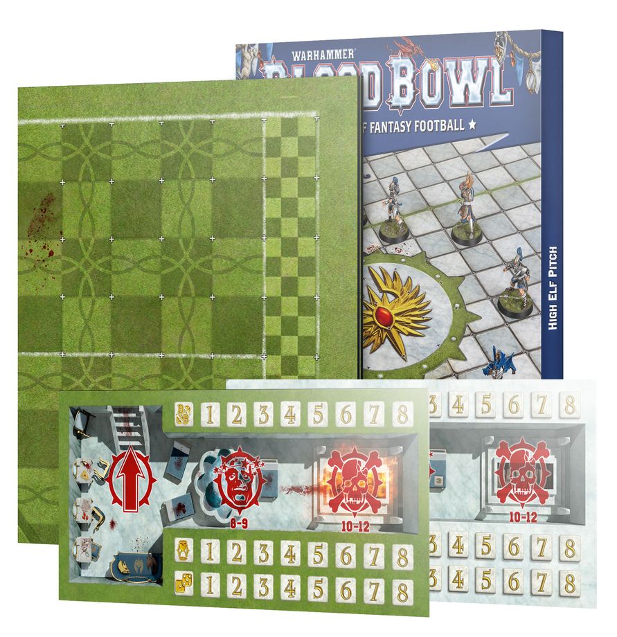 Games Workshop - Blood Bowl - High Elf Pitch: Double-sided Pitch and Dugouts - Image 3