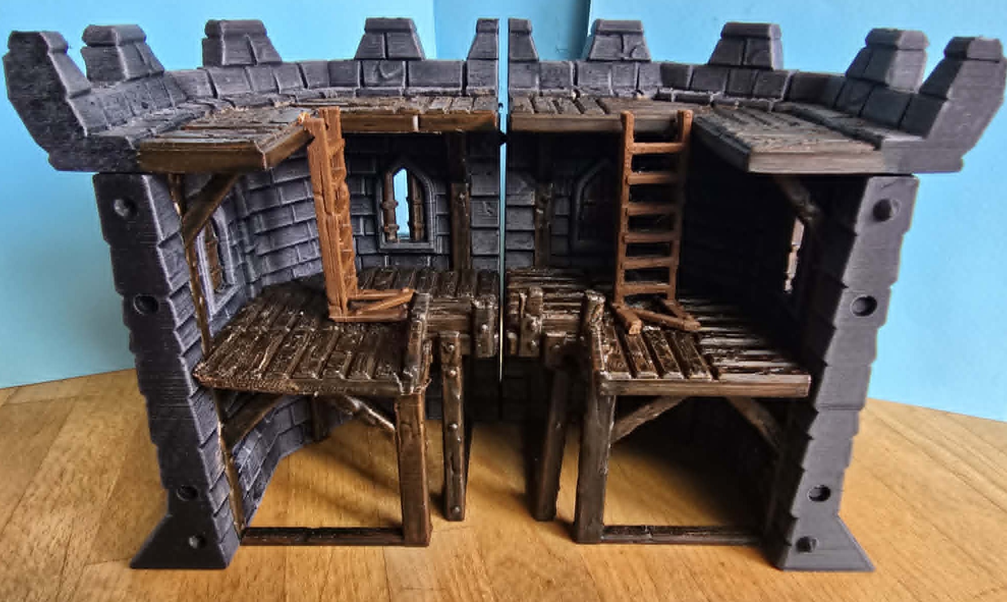 Pit Productions - Medieval Citadel - Castle Closed Corner Walls Pack A - 3d Printed Modular Castle Expansion - Image 2