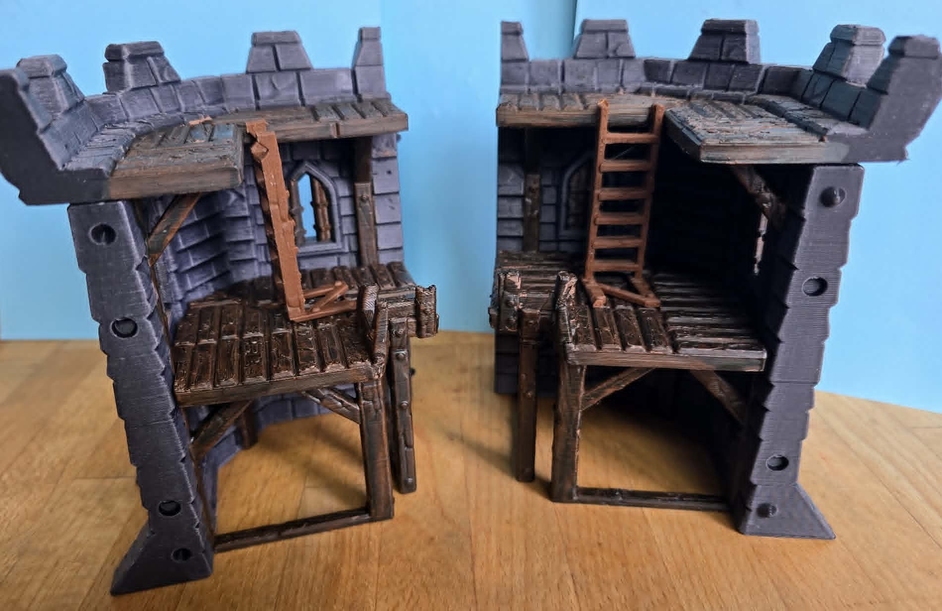Pit Productions - Medieval Citadel - Castle Closed Corner Walls Pack A - 3d Printed Modular Castle Expansion - Image 3