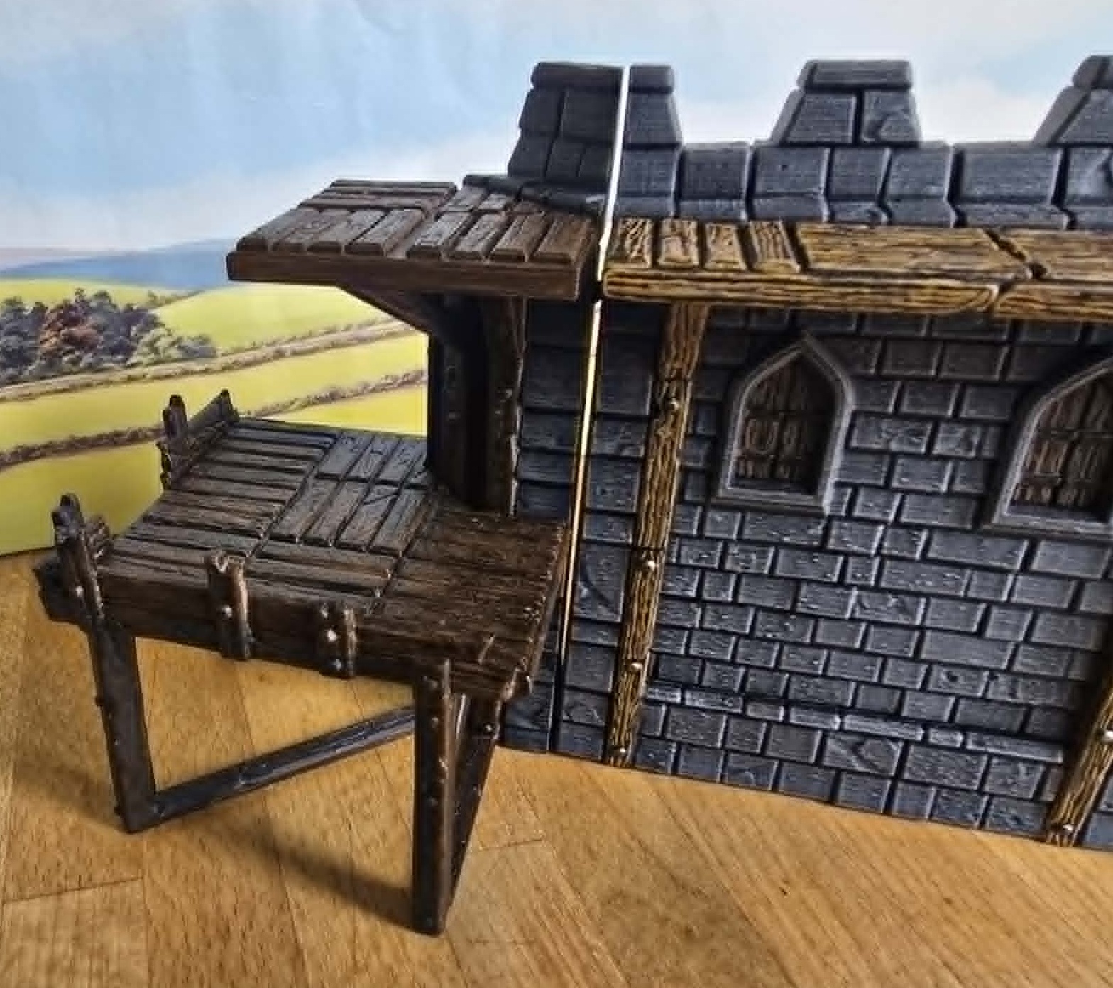 Pit Productions - Medieval Citadel - Castle Open Corner Walls Pack B - 3d Printed Modular Castle Expansion - Image 4