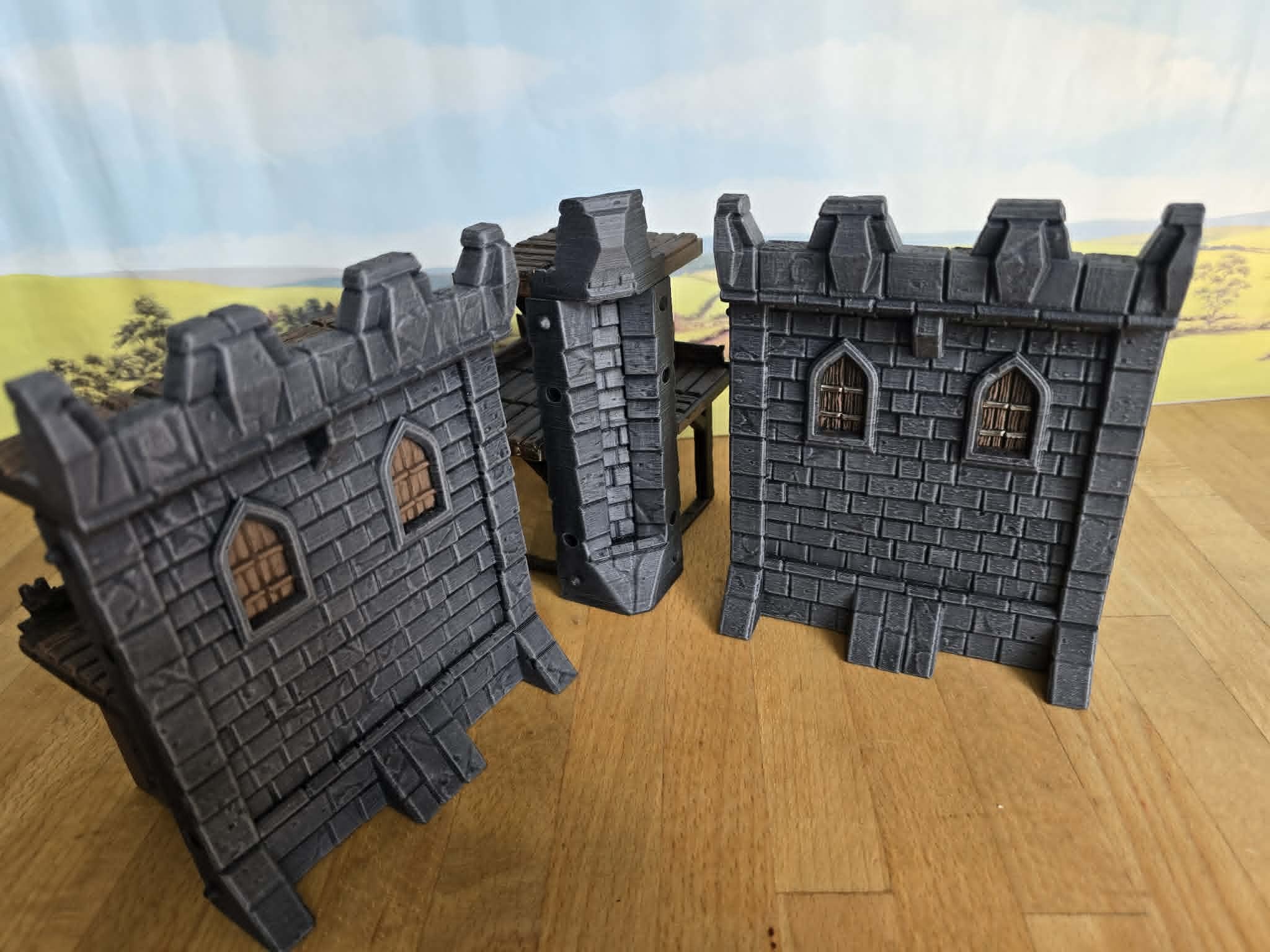 Pit Productions - Medieval Citadel - Castle Open Corner Walls Pack B - 3d Printed Modular Castle Expansion - Image 9